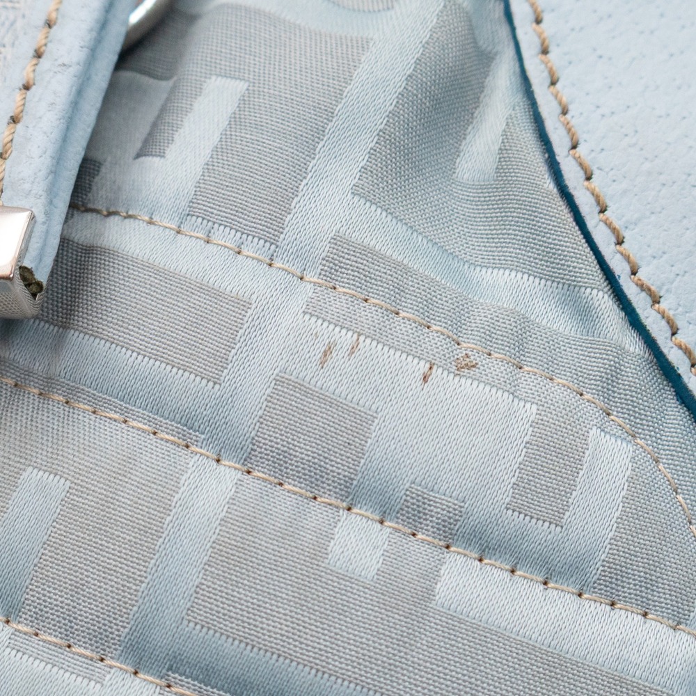 Authentic Fendi Light Blue Zucchino FF Jacquard Shoulder Bag | Vintage Y2K - Picture 10 of 13